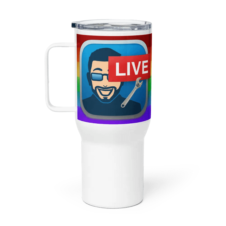 Mr. Moderator Rainbow Travel Mug (25oz) - Right-Handed Edition product image (1)