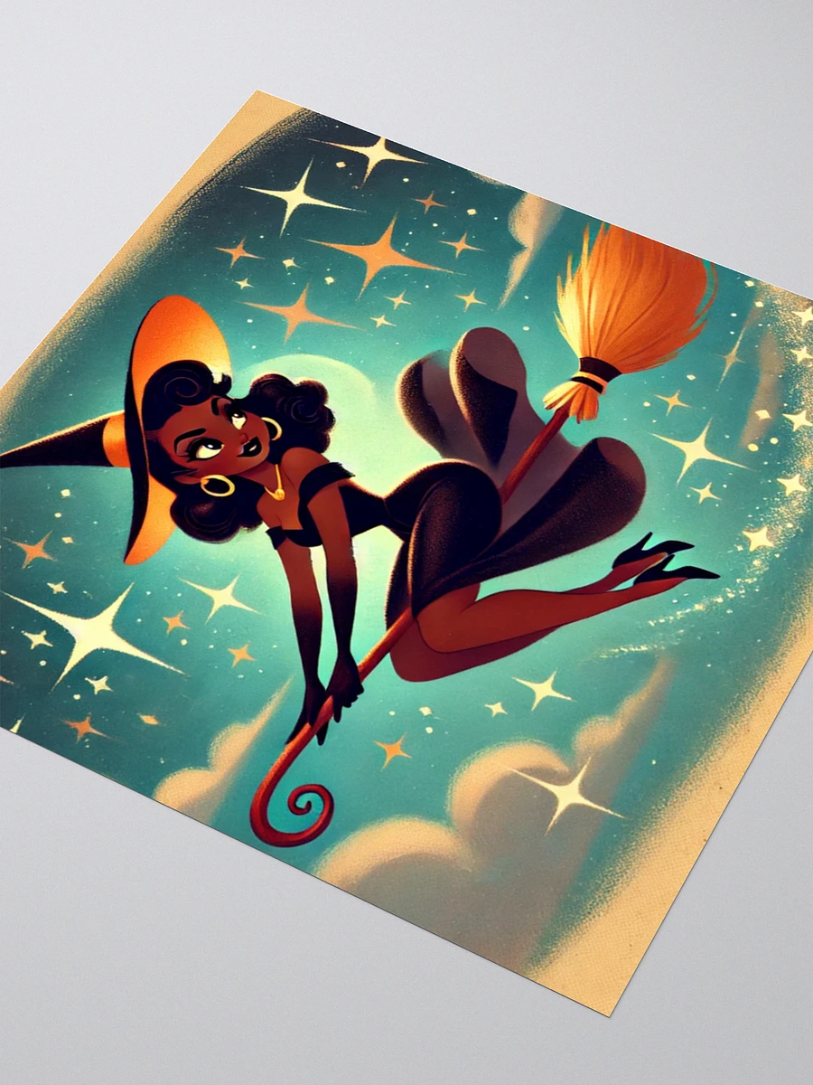 Whimsical Witch on Her Broomstick Halloween Sticker product image (3)