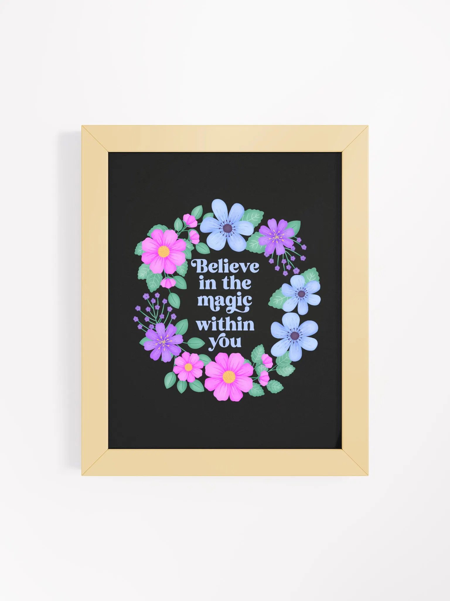 Believe in the magic within you - Motivational Wall Art Black product image (1)