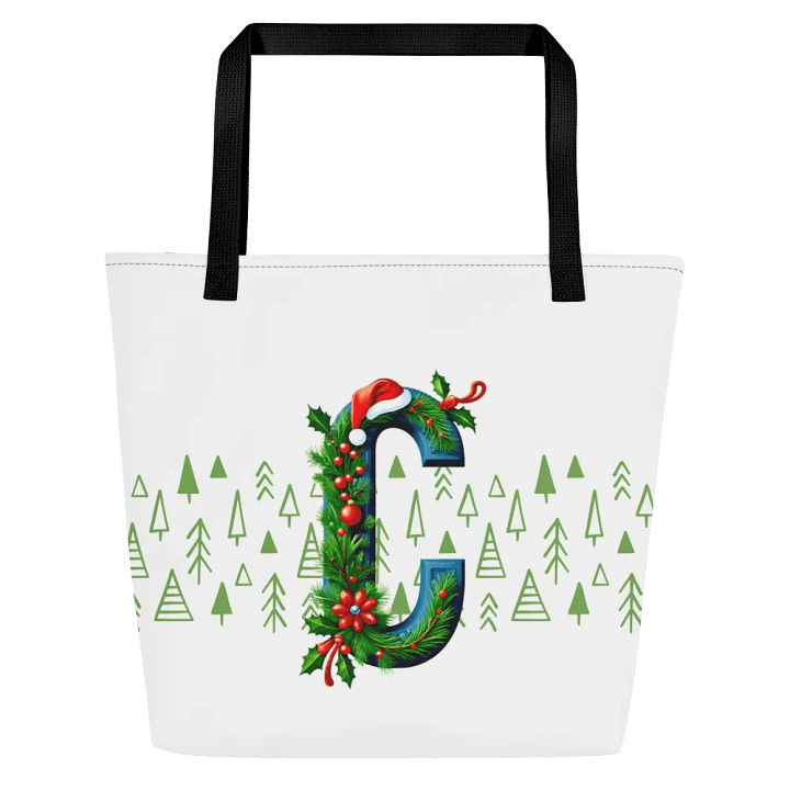 Christmas Monogram Letter C(2) White Tote product image (1)