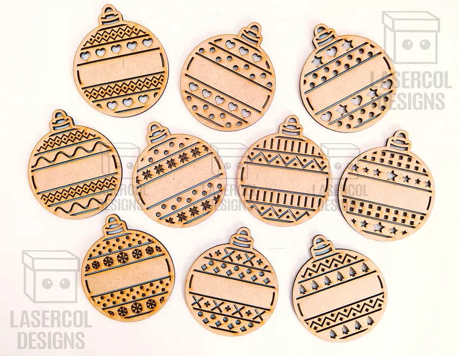 Christmas Ornaments (Ready to Personalize) - Laser Cut Files product image (10)
