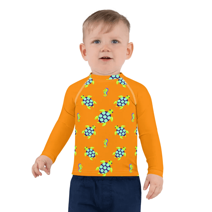 Neon Turtle Paradise Kids Rash Guard product image (2)