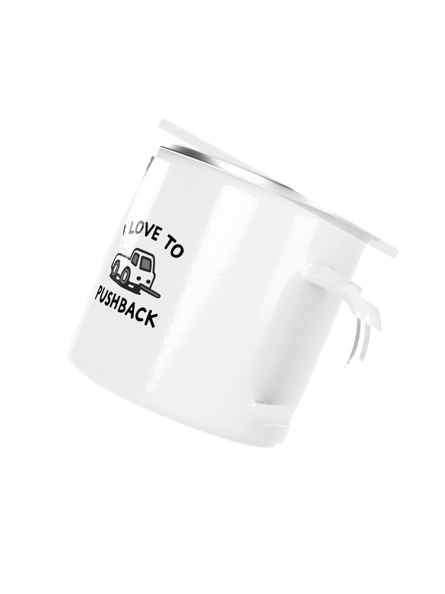 "I Love to Pushback" Children's Enamel Mug product image (3)