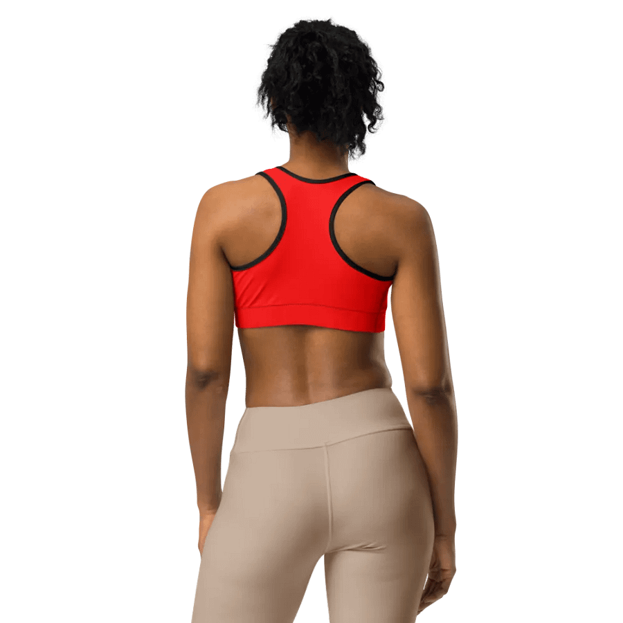 Plain Color Red Sports Bra product image (2)