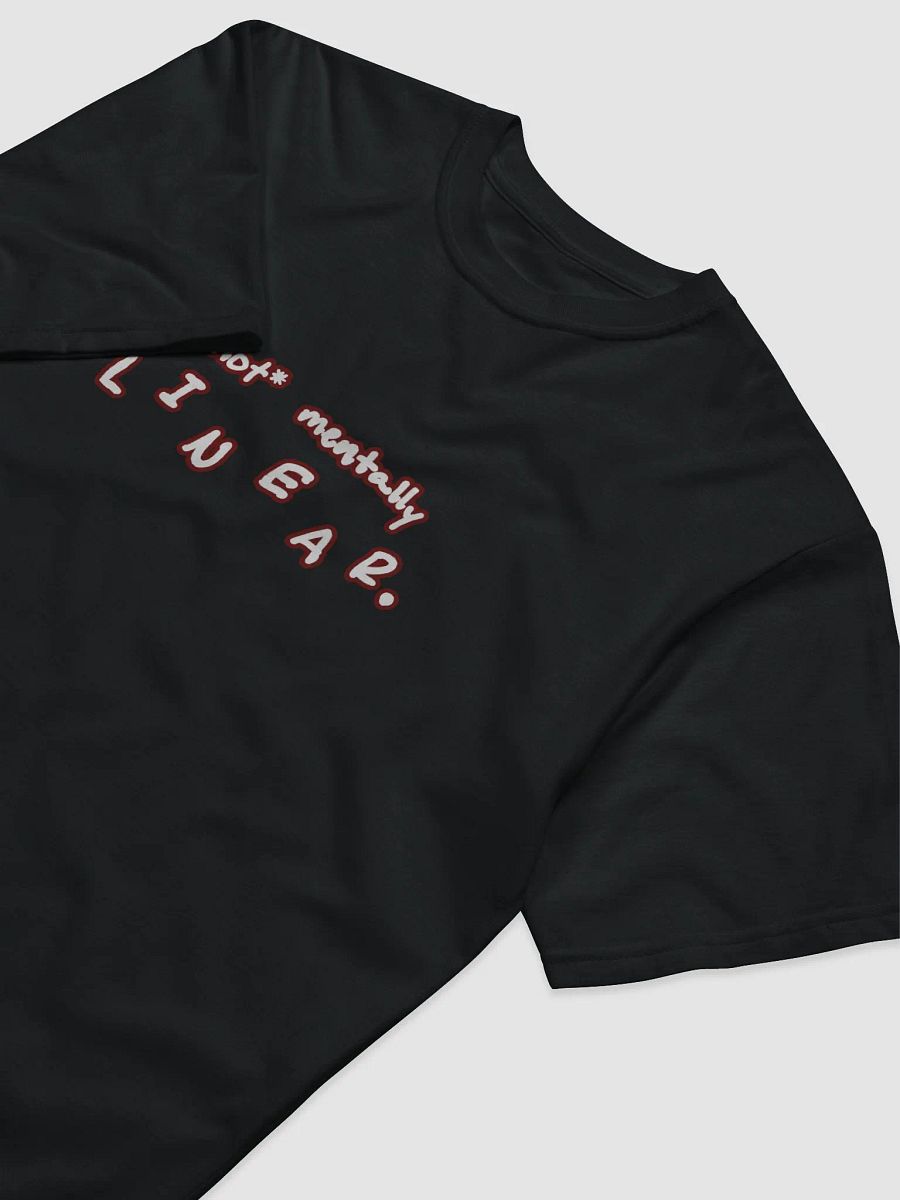 *not* mentally linear (lined design, #6D1616) unisex eco tee product image (5)