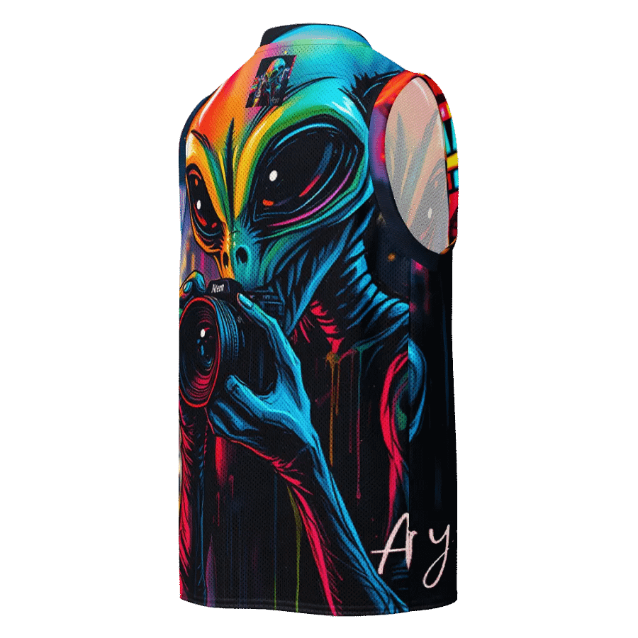 Neon City Alien All-Over Print Basketball Jersey product image (2)
