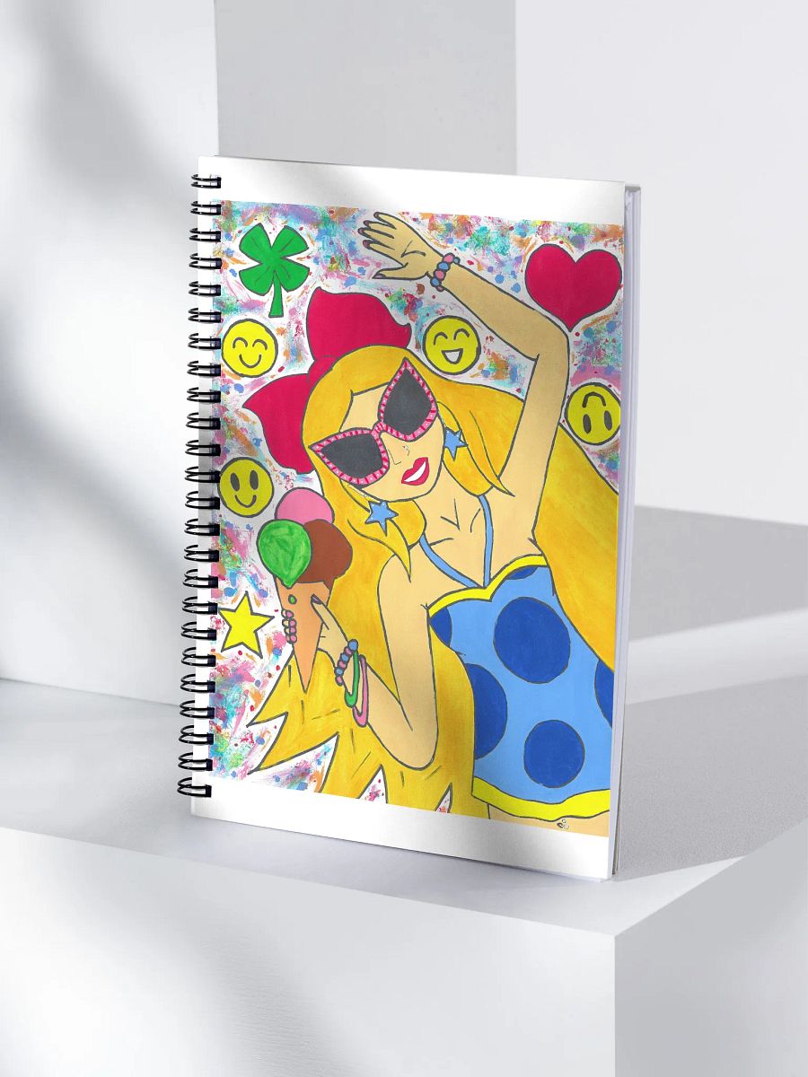 Girl with the ice cream (art by Dina R.) tempera painting picture - Spiral Notebook product image (4)