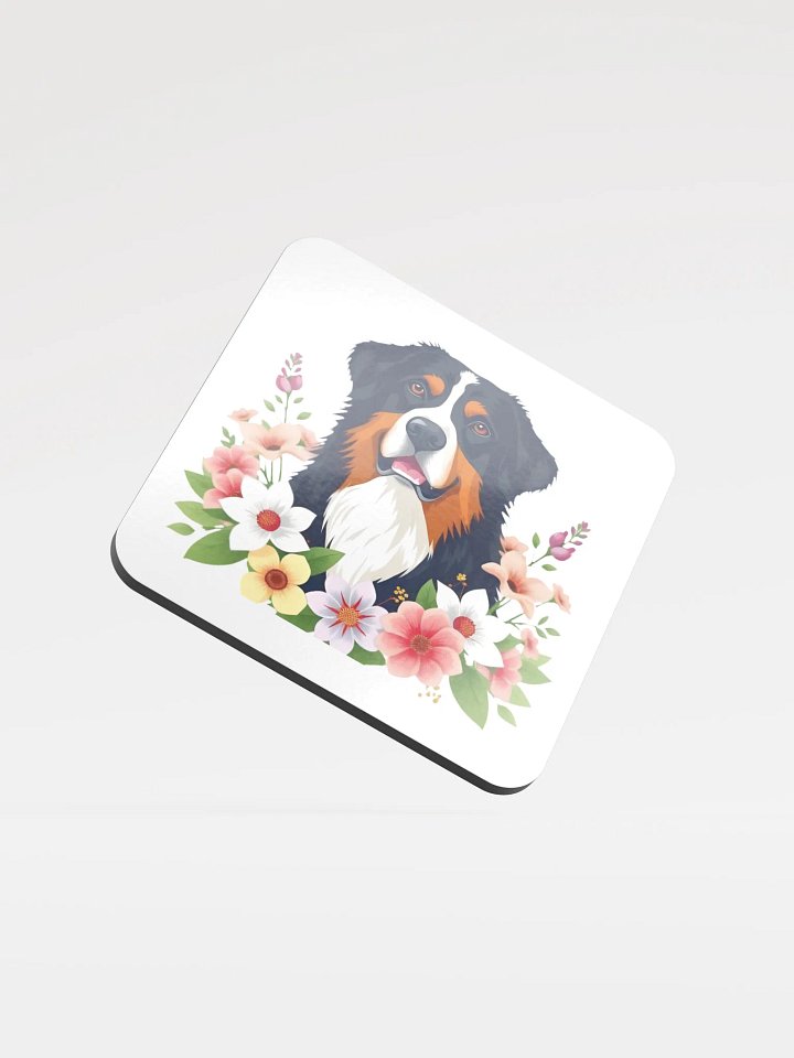 Floral Bernese Mountain Dog Cork Coaster product image (2)