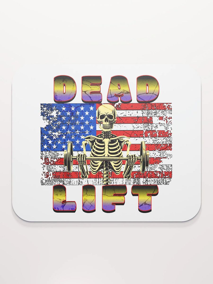 Dead Lift Weightlifting Skeleton Patriotic Mouse Pad product image (1)