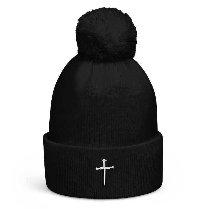 Faith Cross Embroidered Pom Beanie product image (1)
