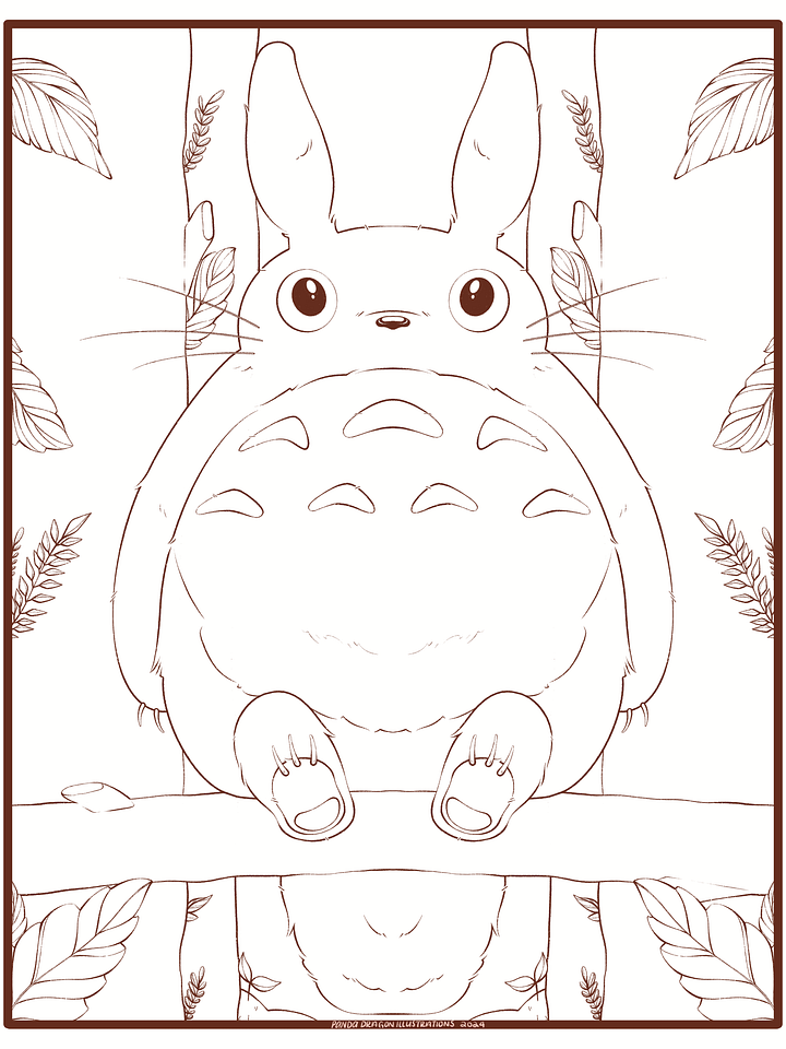 Totoro Coloring Page - Digital Download product image (1)