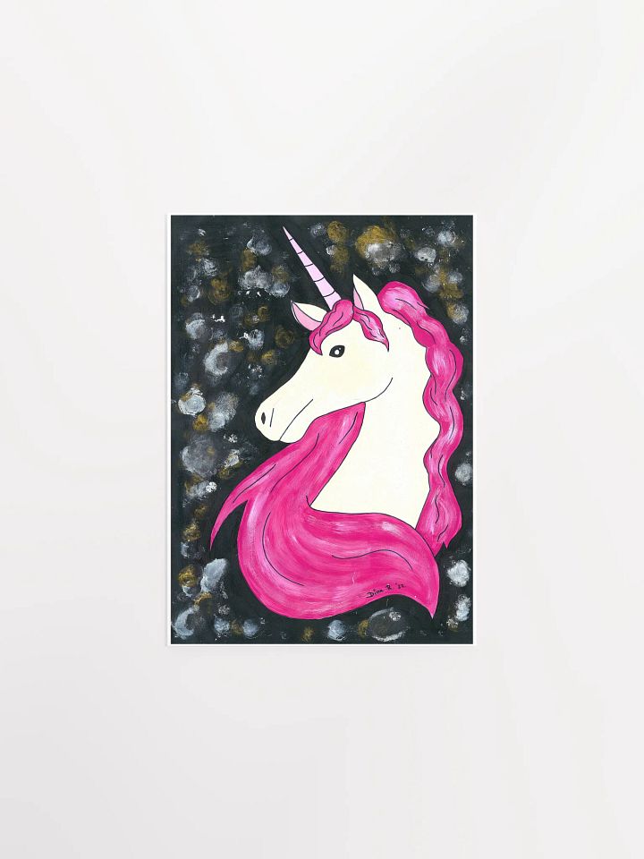 Unicorn - (art by Dina R.) - acrylic painting picture - Enhanced Matte Paper Poster (in) product image (3)