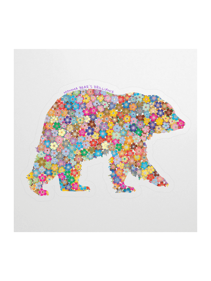 Floral Mama Bear Kiss Cut Sticker product image (1)