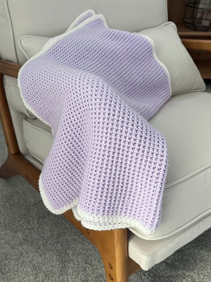 Waffle Weave Crochet Baby Blanket product image (1)