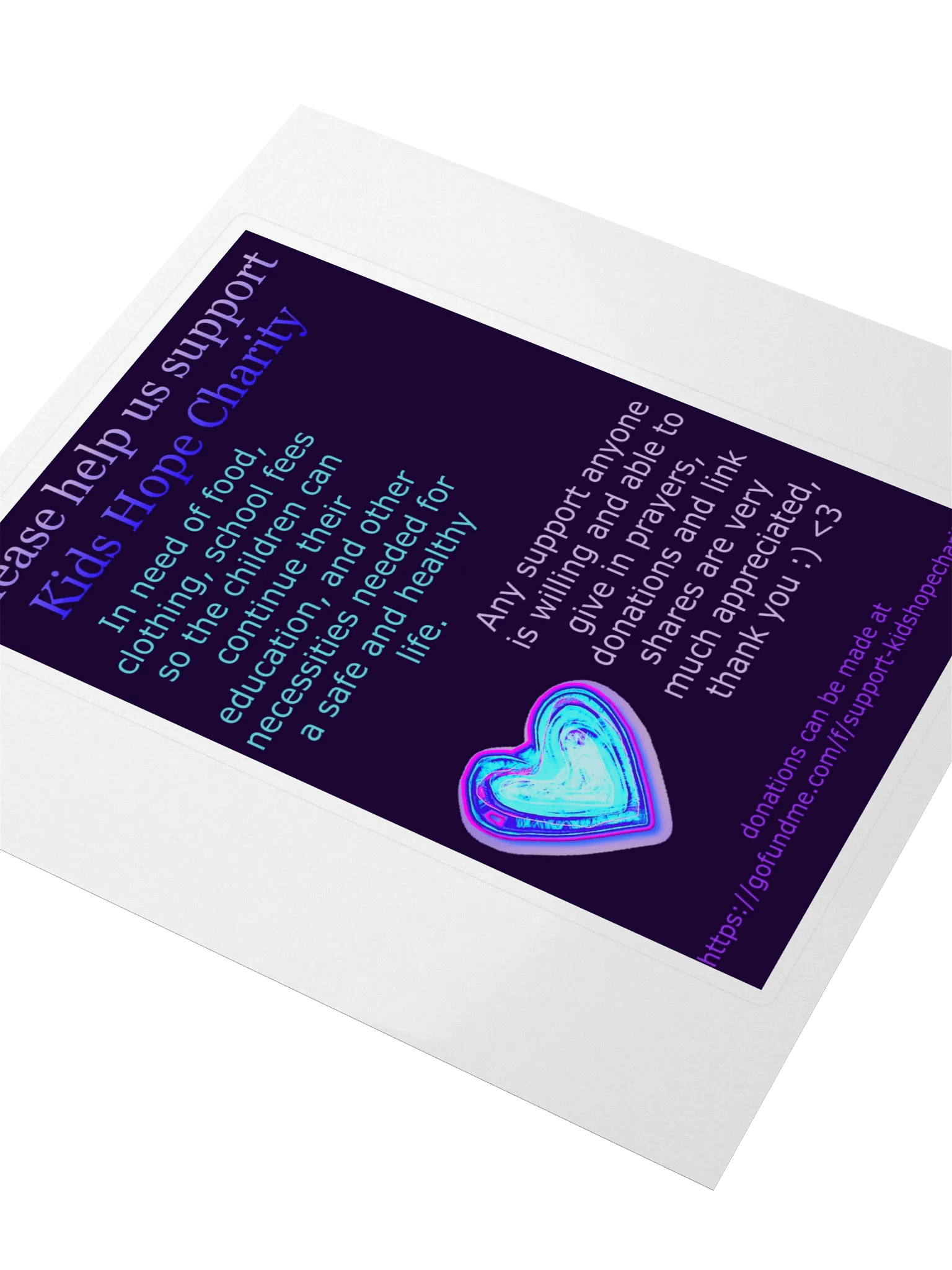 Kids Hope Charity - Support Sticker product image (3)