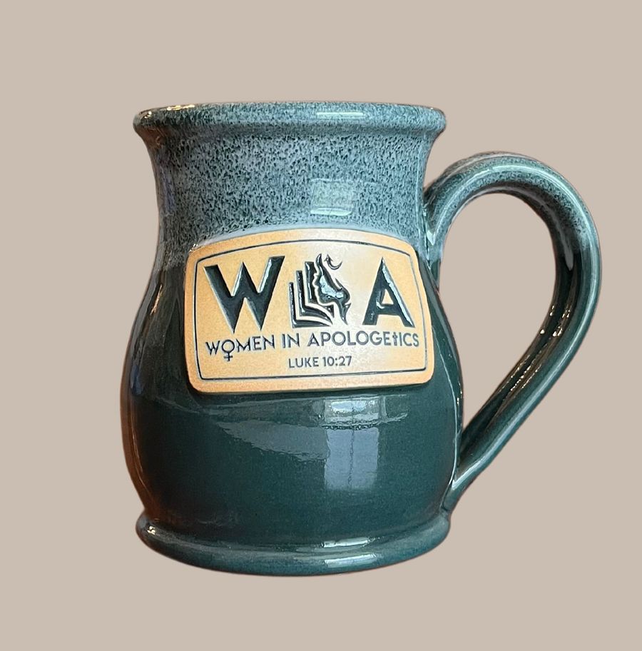 14 oz Teal, Hand-thrown Mug with Vintage WIA Logo product image (1)
