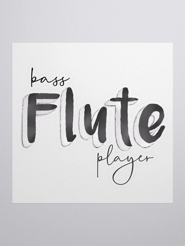 3D Bass Flute Player Typography Sticker product image (1)