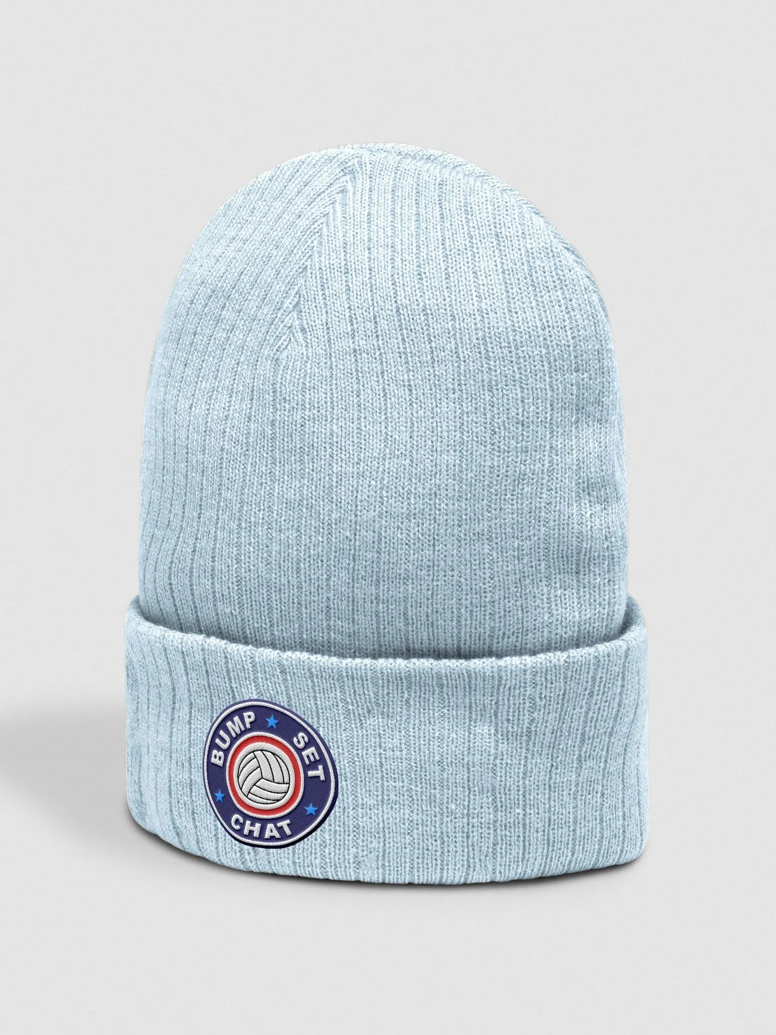 Baby Blue Bump Set Chat Ribbed Beanie product image (2)