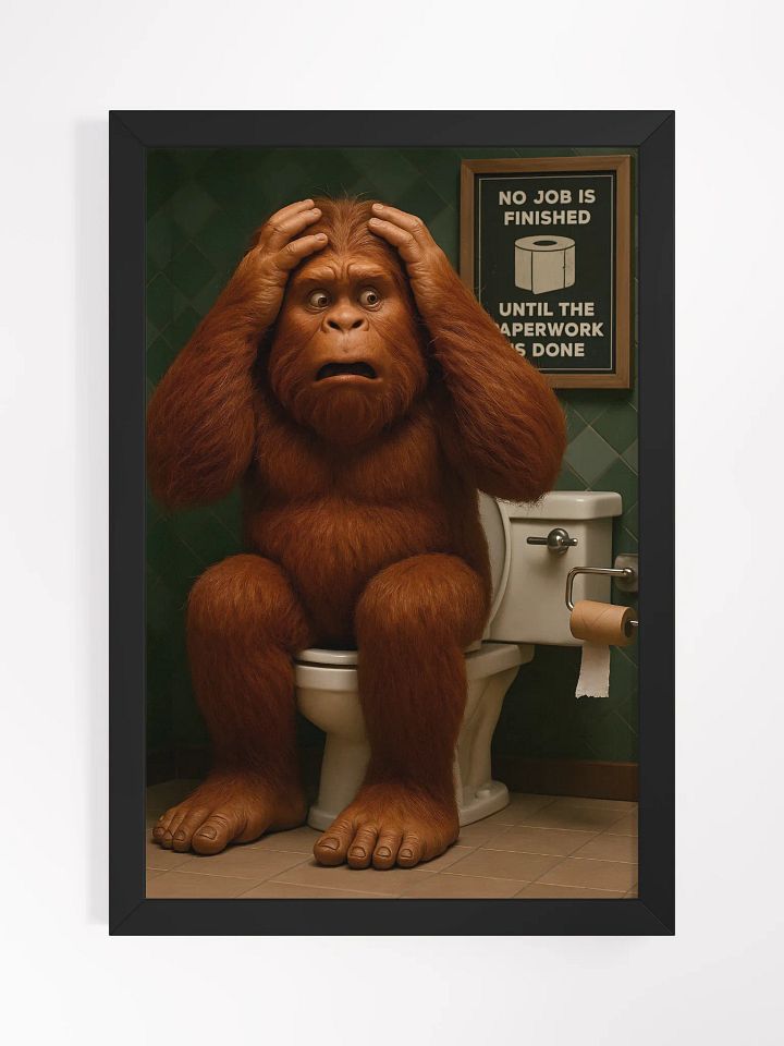 "Sasquatch’s Worst Nightmare – Funny Bathroom Wall Art" product image (1)