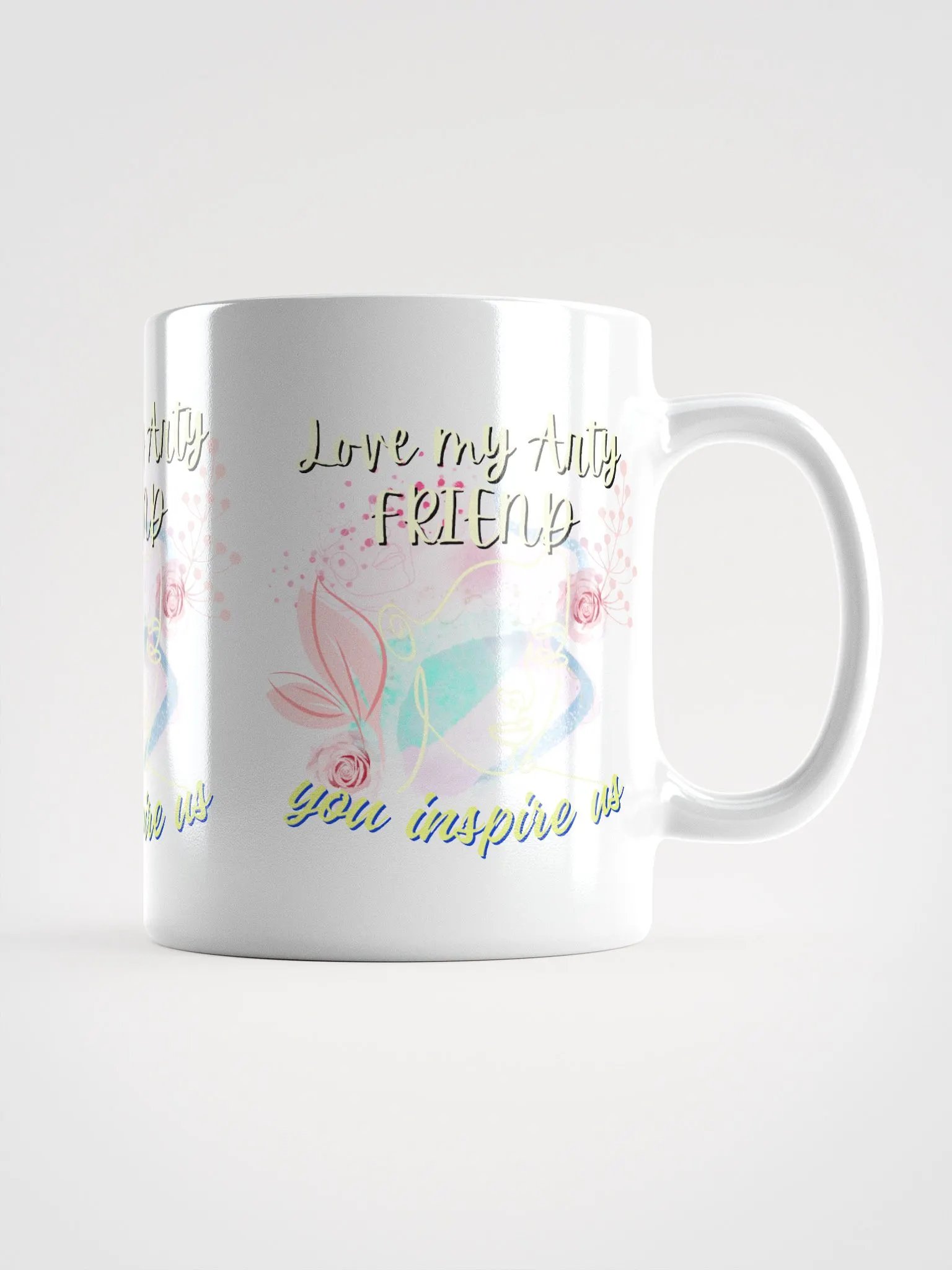 colorful mug for the artist. 'Love my Arty friend'  Perfect gift for colleague, friend who loves arty things product image (2)