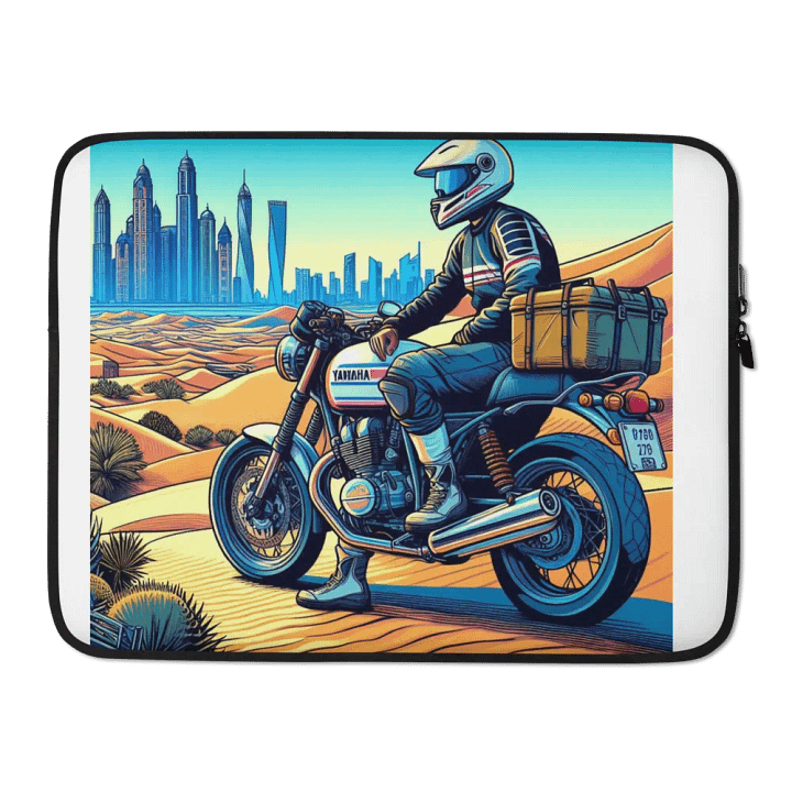 Desert Rider Laptop Sleeve | biker in Dubai AI design product image (2)