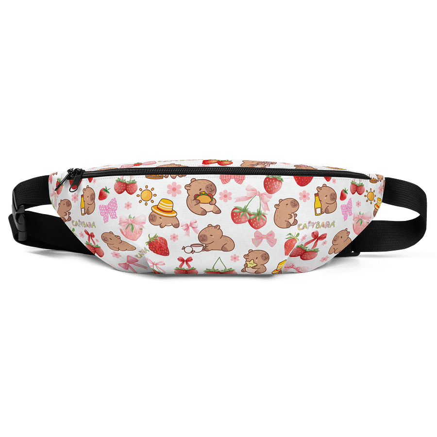 Cute capybaras, strawberries, coquette bows & flowers bag / pack product image (1)