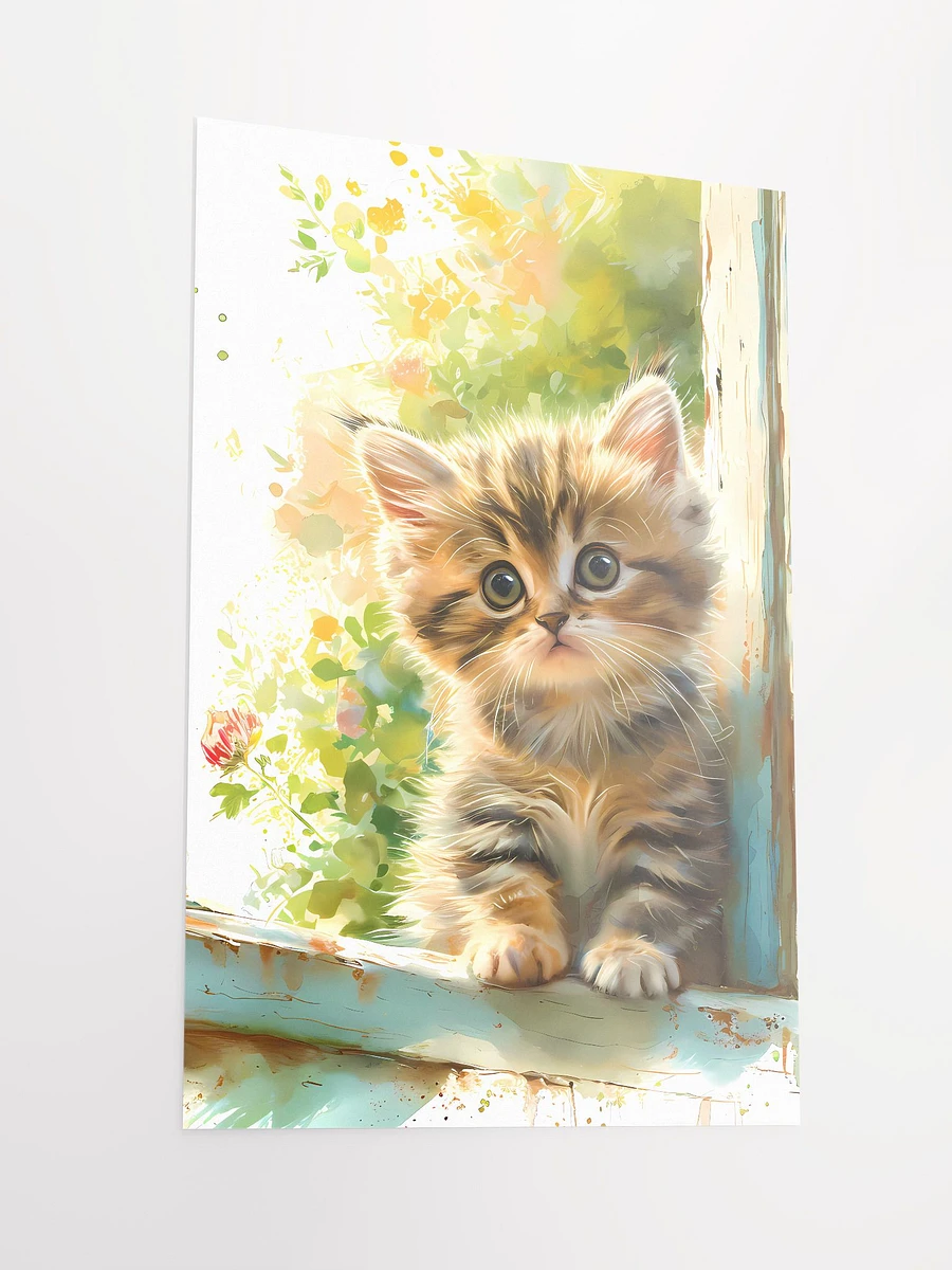 Tabby Kitten by the Window at Sunrise Matte Poster product image (4)