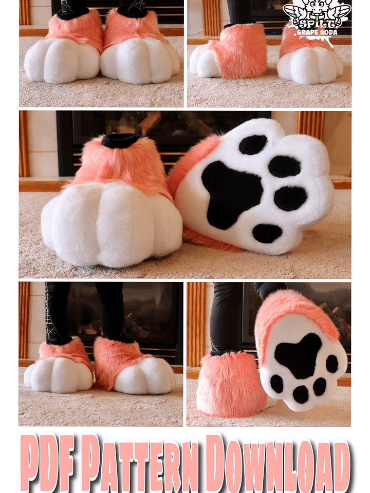 Plantigrade Stompy Fursuit Feetpaw Indoor and Outdoor Pattern [PDF DOWNLOAD] product image (1)