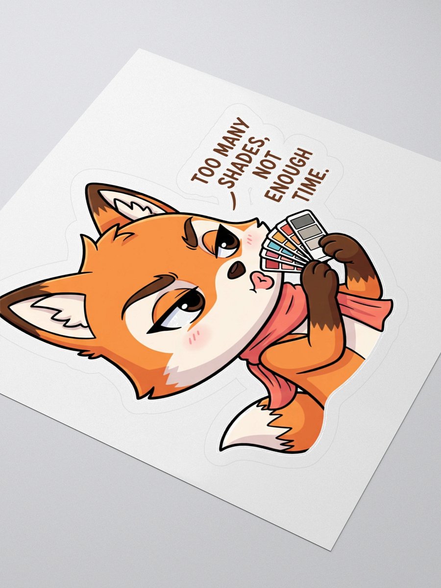 Fashionable Fox with Color Swatches Kiss Cut Sticker product image (3)