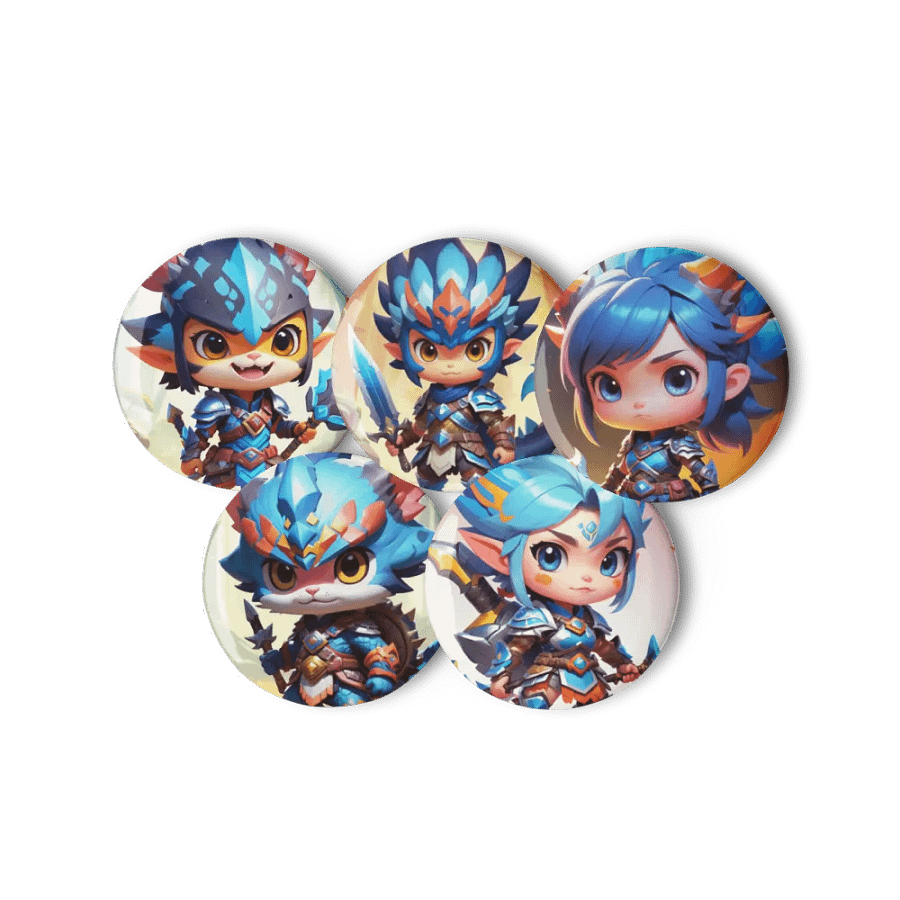 Chibi Monster Warrior Set A - Pin Button Collection product image (7)