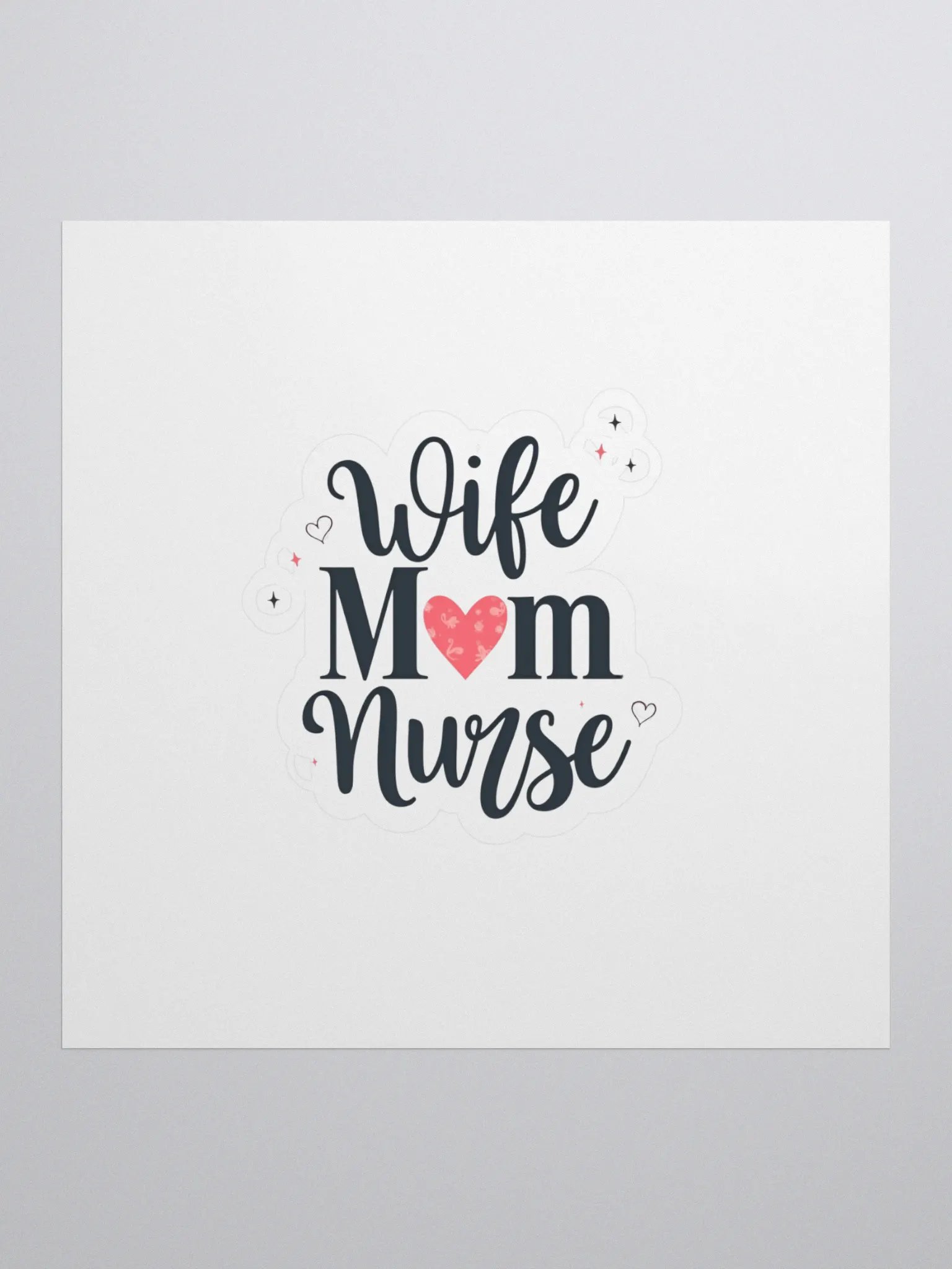 wife Mom Nurse Kiss Cut Stickers product image (1)