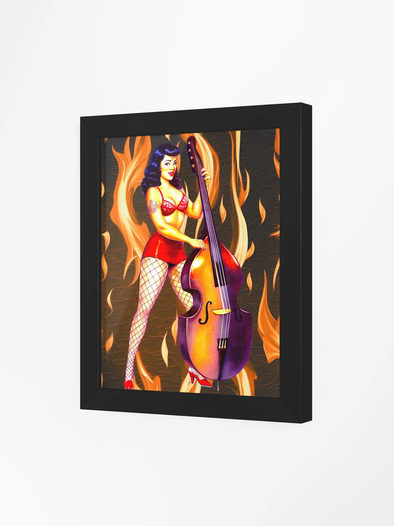Rockabilly Pinup Poster in Ayous Wood Frame product image (30)