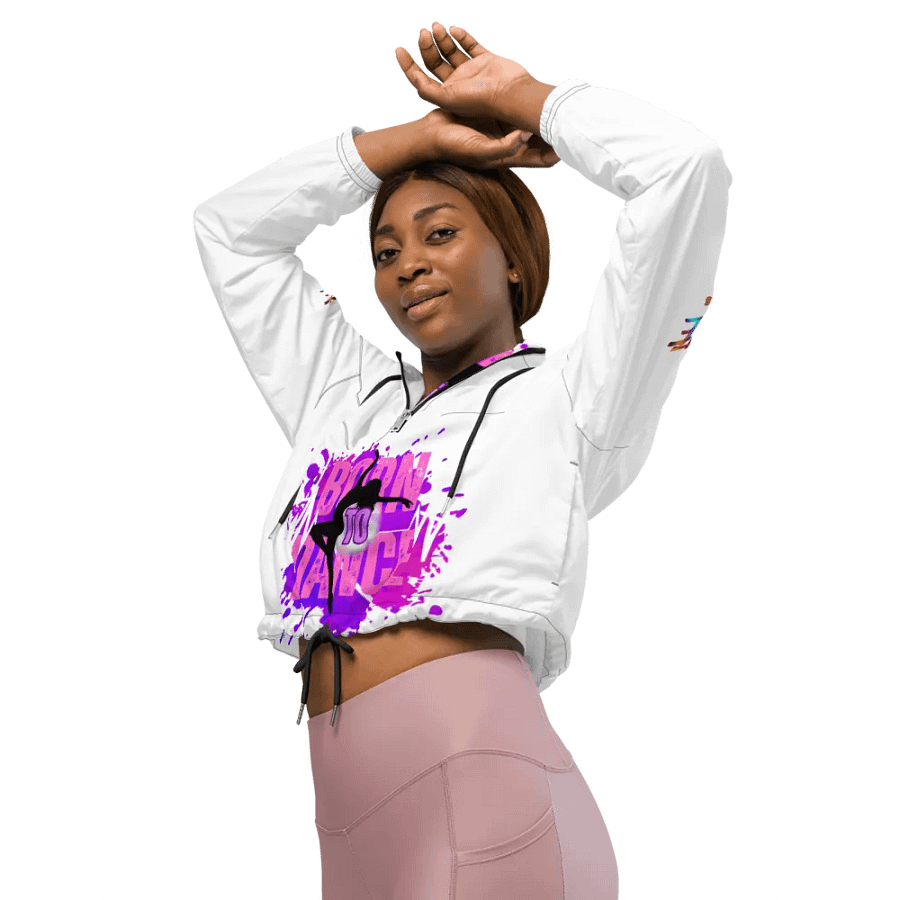 Born to Dance Her Silhouette Dynamic Dance Vibes Cropped Windbreaker product image (8)