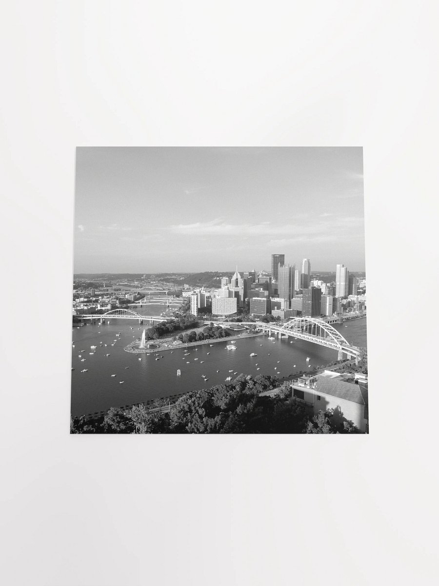 Pittsburgh - Downtown from Duquesne Incline - Black & White - poster product image (7)