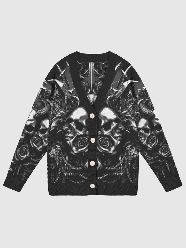 Weak Of Wanting Gothic Knitted Logo Cardigan (Back Print Logo) product image (1)