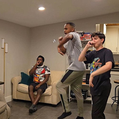 A compilation of pics taken of our rehearsal before the Nerdivation show! Yes, we used spoons as mics for practice 🤣
Definite...