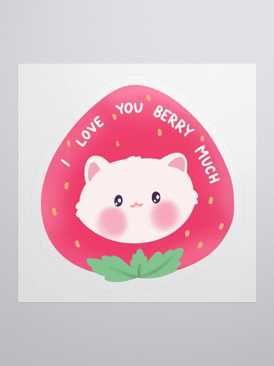 I love you berry much! Cat Vinyl Sticker product image (1)