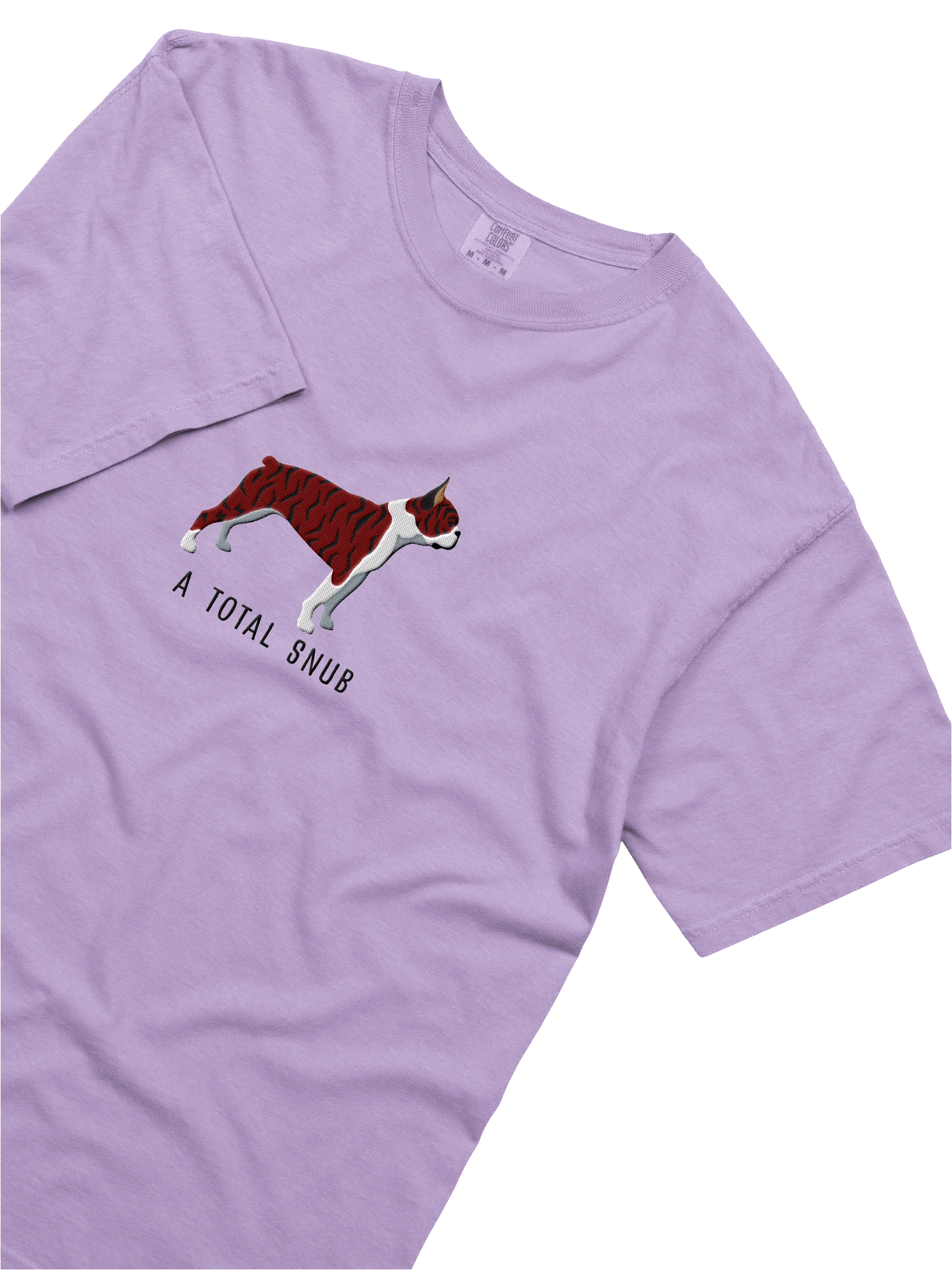 A Total Snub T-Shirt(Embroidered) of a Boston Terrier(Brindle & White) product image (45)