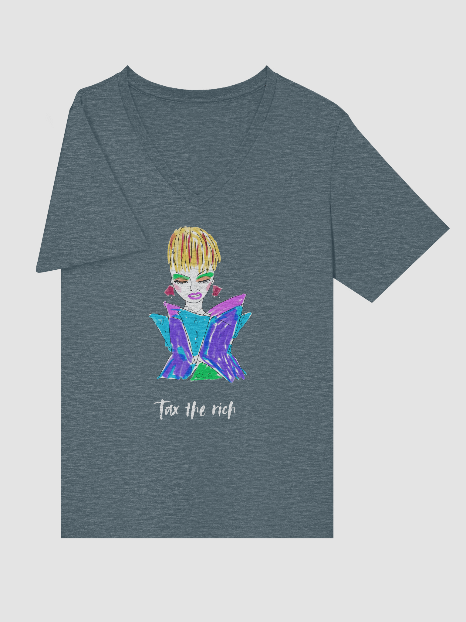 Tax The Rich Relaxed V-Neck product image (20)