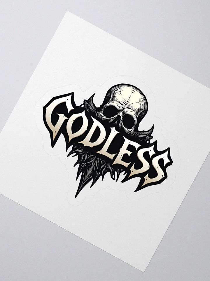 GODLESS Gothic Skull Kiss Cut Sticker product image (4)
