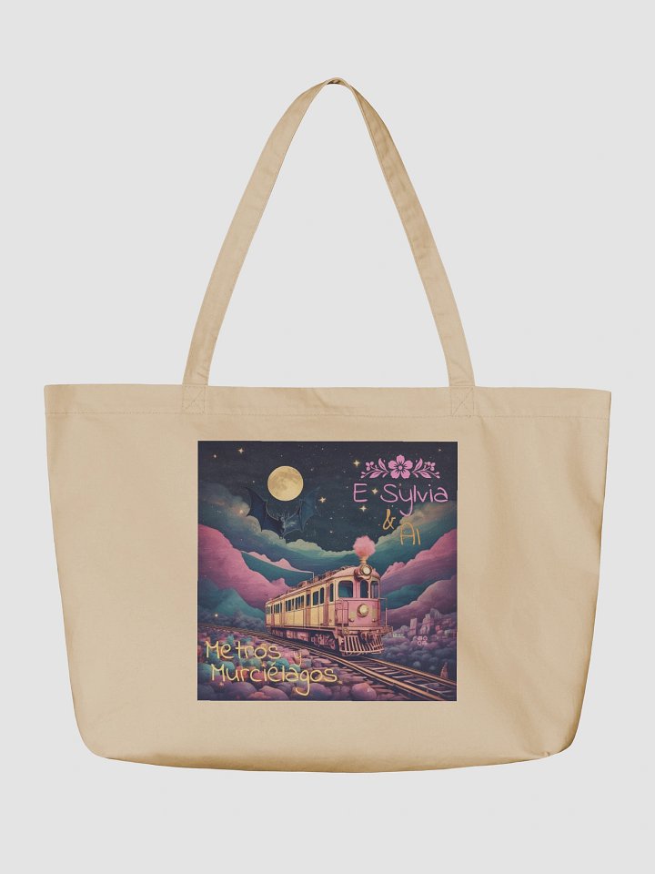 Metros y Murciélagos Organic Cotton Tote Bag 20" x 14" product image (2)