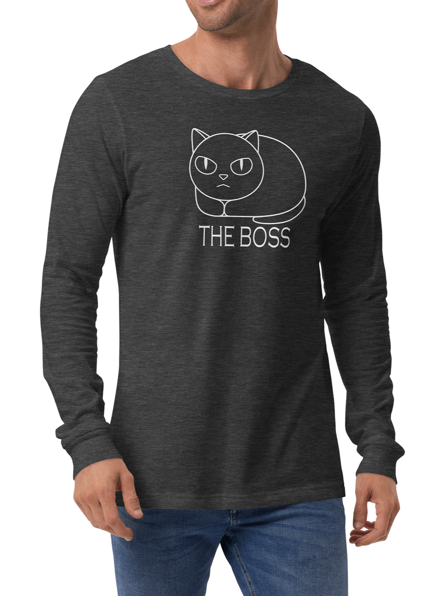 The Boss Unisex Long Sleeve Tee, White Print product image (4)