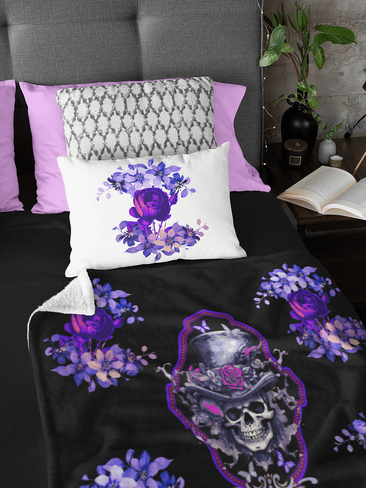 Gothic Skull & Roses Throw Blanket product image (1)
