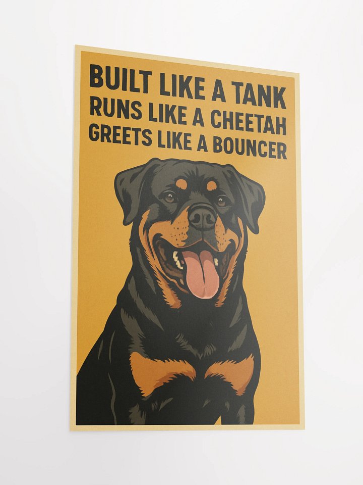 Built like a tank. Runs like a cheetah. Greets like a bouncer. Poster product image (4)