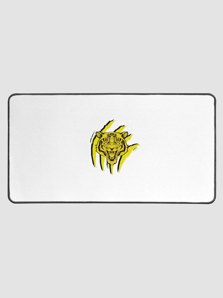 Alfombrilla de escritorio con diseño de tigre feroz (Blanca) product image (1)