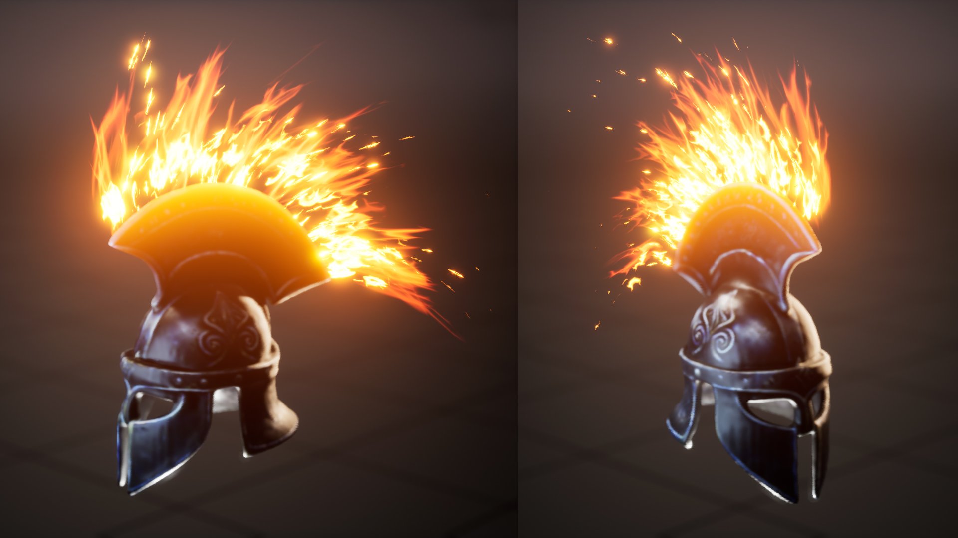 Flaming Helmet in Unreal Engine 5.4 Niagara product image (1)