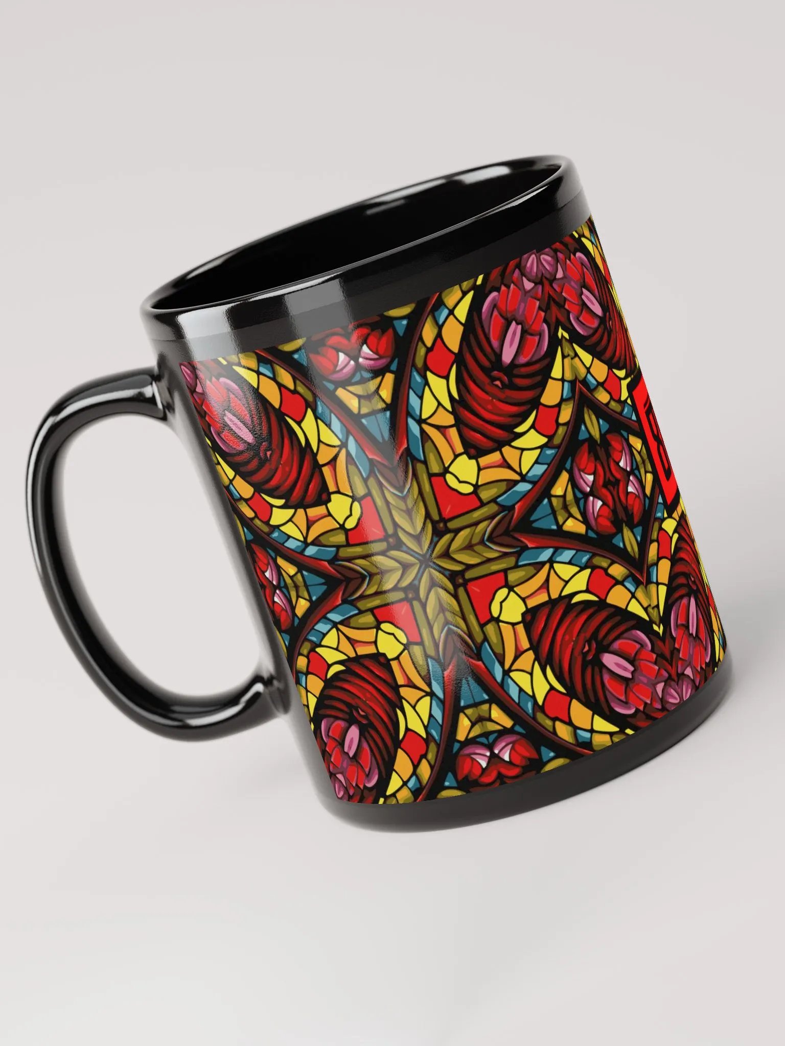 8T Sips Mosaic Black Glossy Mug product image (3)