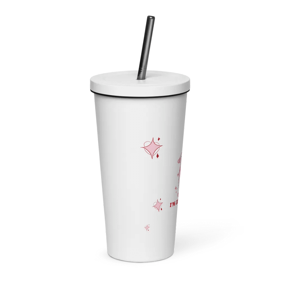 IM JUST A GIRL CUP W/STRAW product image (4)