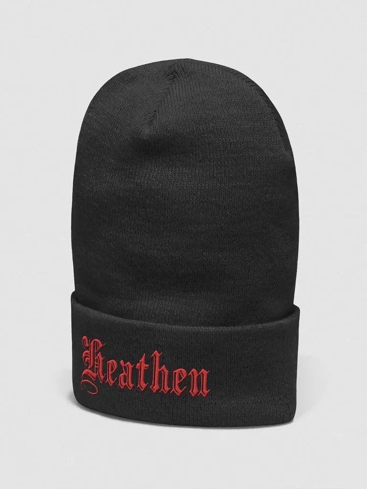 Heathen Beanie | Red on Black product image (12)