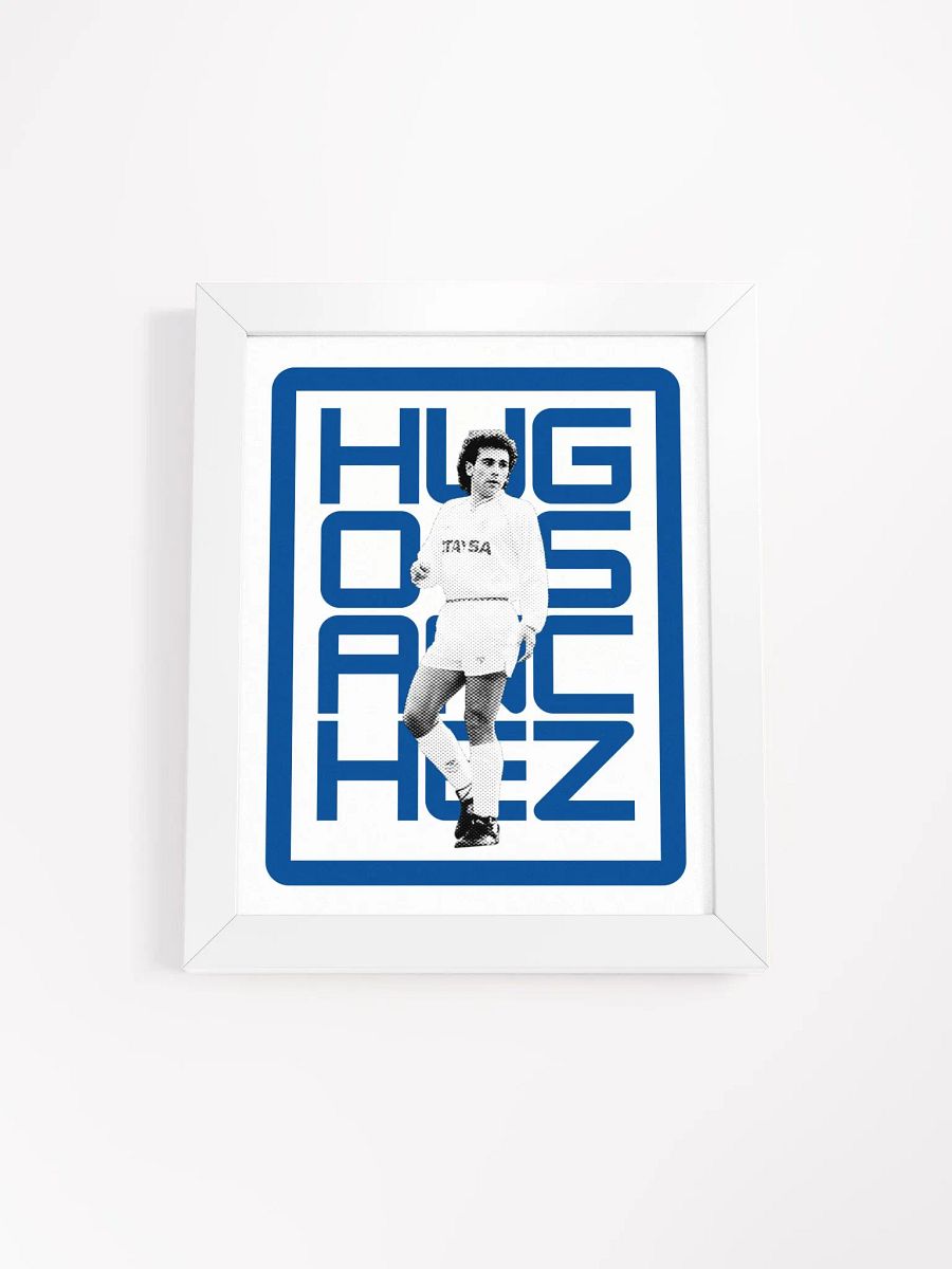 Hugo Sanchez BW Real Madrid Name Art Framed Print product image (13)
